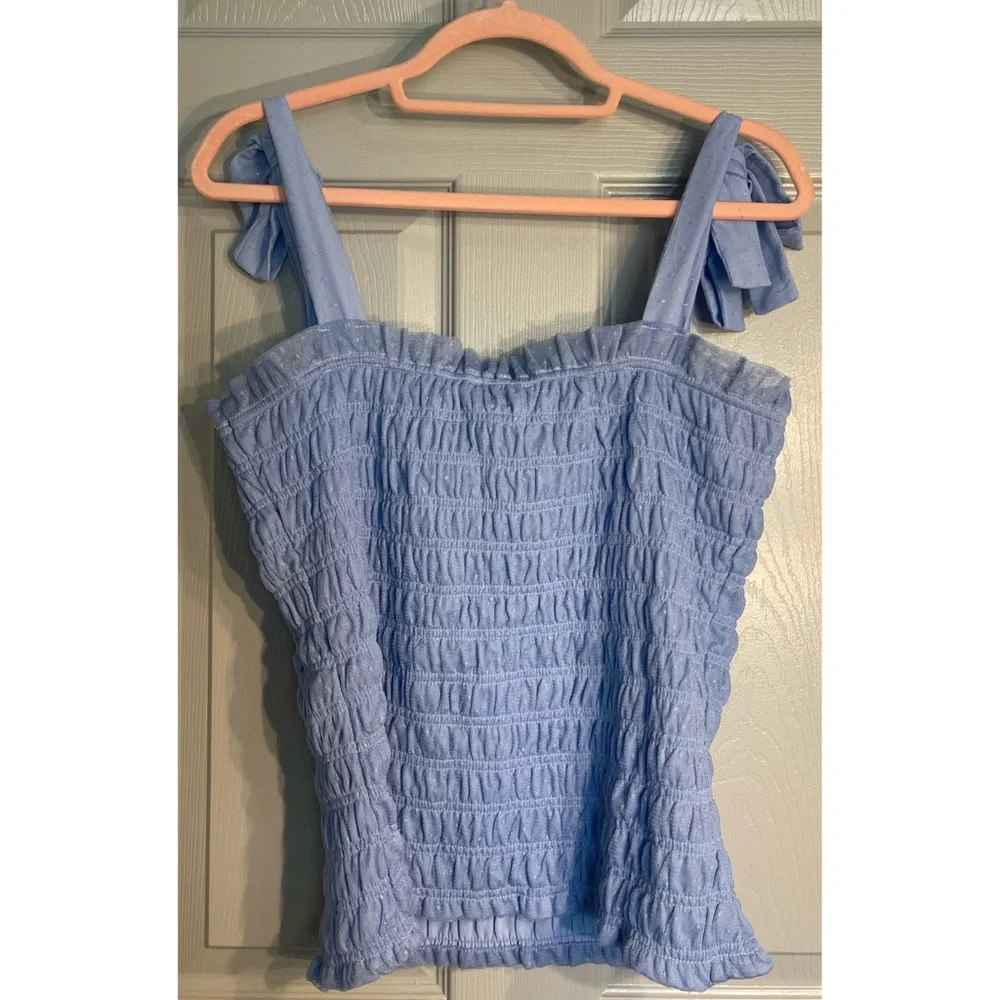Anthropologie Smocked Cami Blue NWT Size XL - Picture 5 of 13